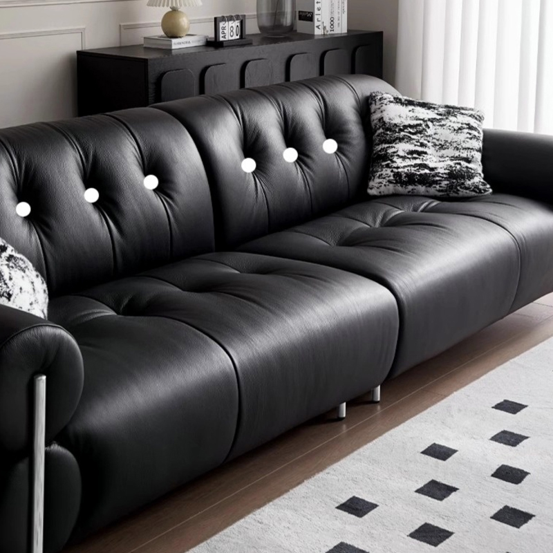 ヴィンテージ風本革リビングソファ