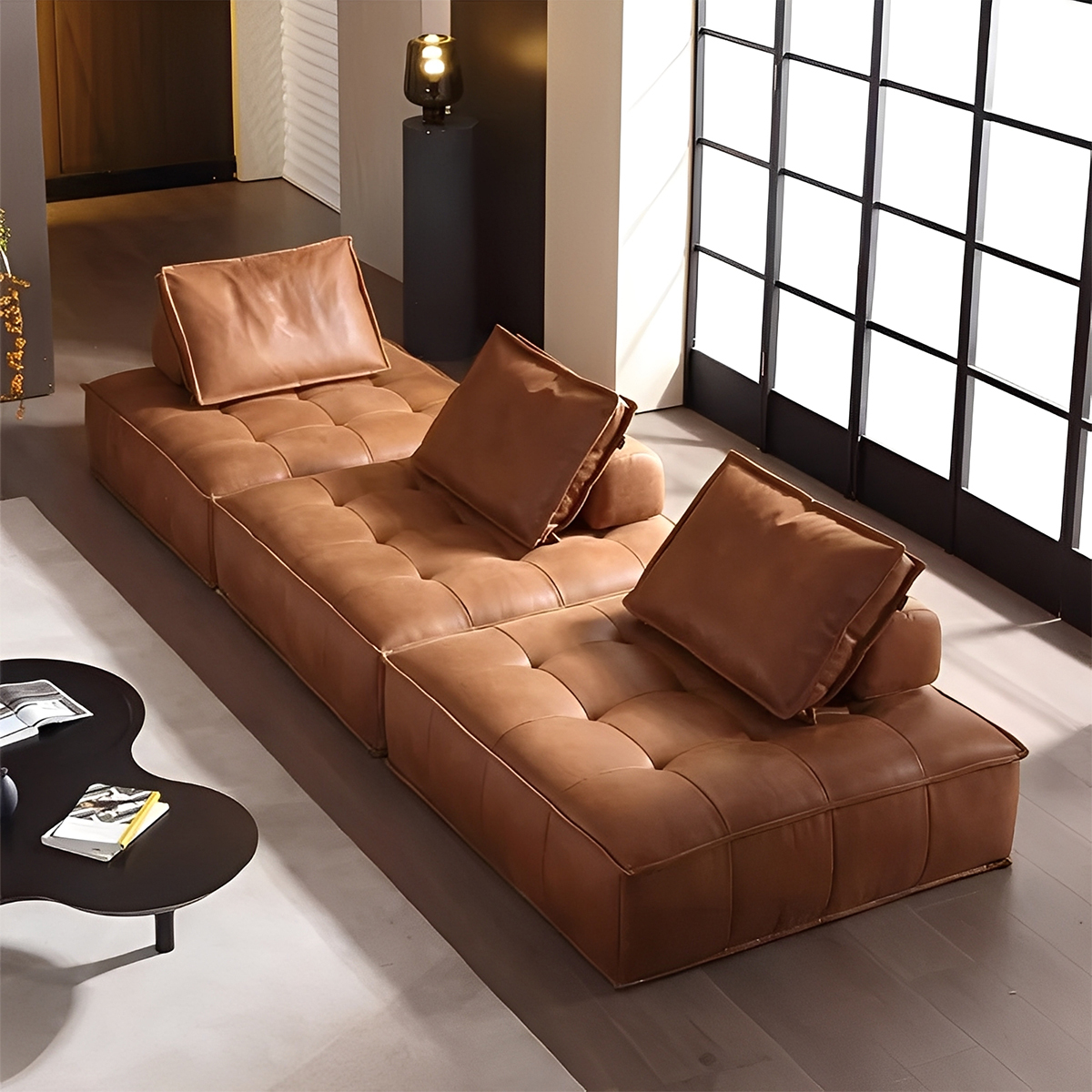 ヴィンテージ風レザー調ソファ – CAGUUU