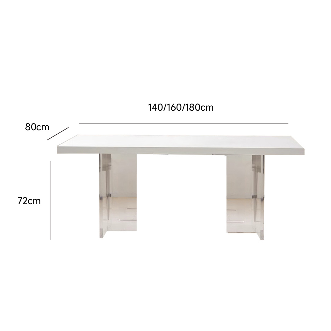 ダイニングテーブル 180cm 160cm スタイリッシュ 高級感 アクリル脚 セラミック天板 モダンデザイン シンプルデザイン