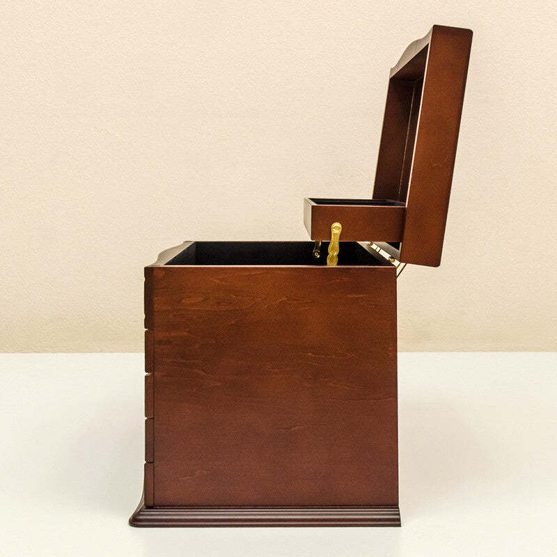 クラシック木製引き出し4種類ミラー付きジュエリーボックス
