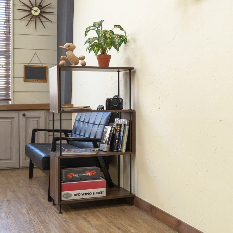 ヴィンテージモダンS字4段ラック | モダンな空間を引き立てるユニーク