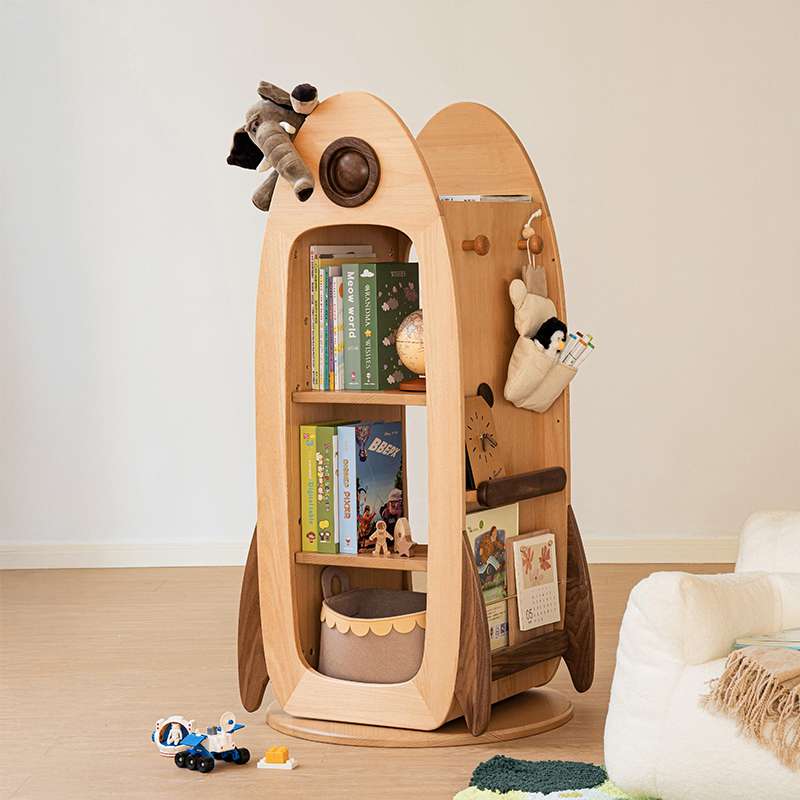 ロケット型回転式ブックラック