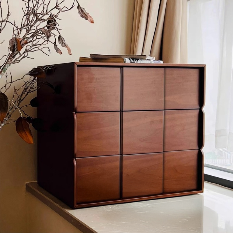 天然木製9杯キャビネット