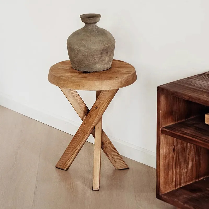 アンティーククロス脚サイドテーブル | 北欧風の洗練デザインと環境に
