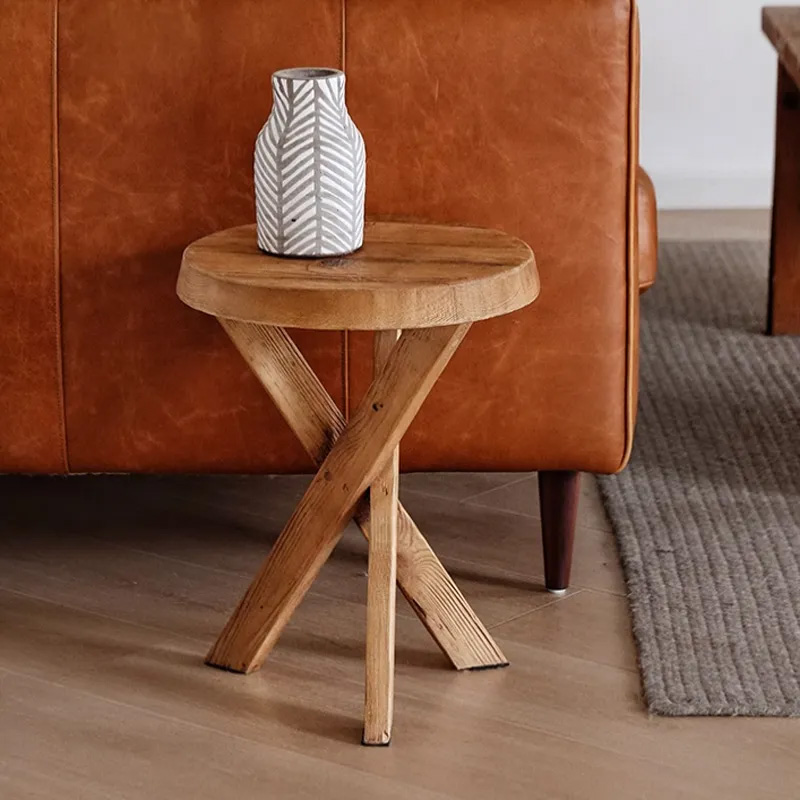 アンティーククロス脚サイドテーブル | 北欧風の洗練デザインと環境に