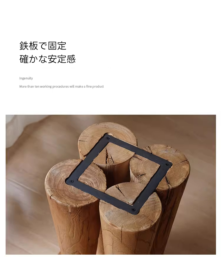 ユニークラウンドサイドテーブル | 自然素材と職人技が生む洗練された