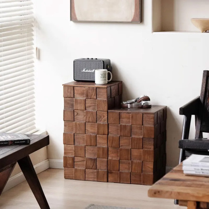 天然木キューブボックステーブル