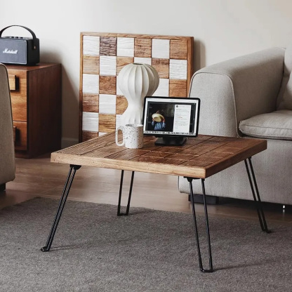 天然木折りたたみテーブル