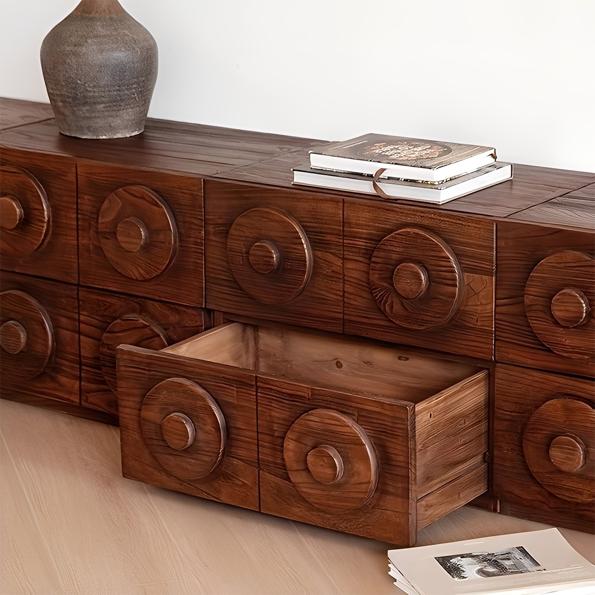 レトロ調スクエアキャビネット