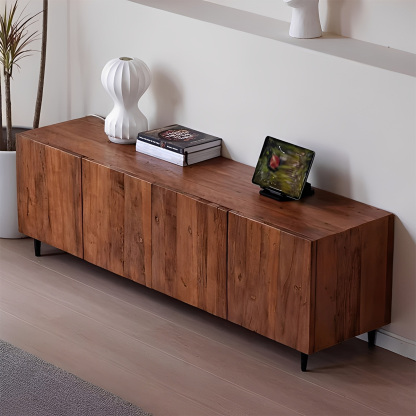 ニレ古材ヴィンテージデザインテレビボード | 熟練の職人技で仕上げ