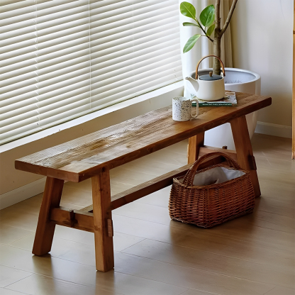 オールドパイン材クラシックウッドベンチ