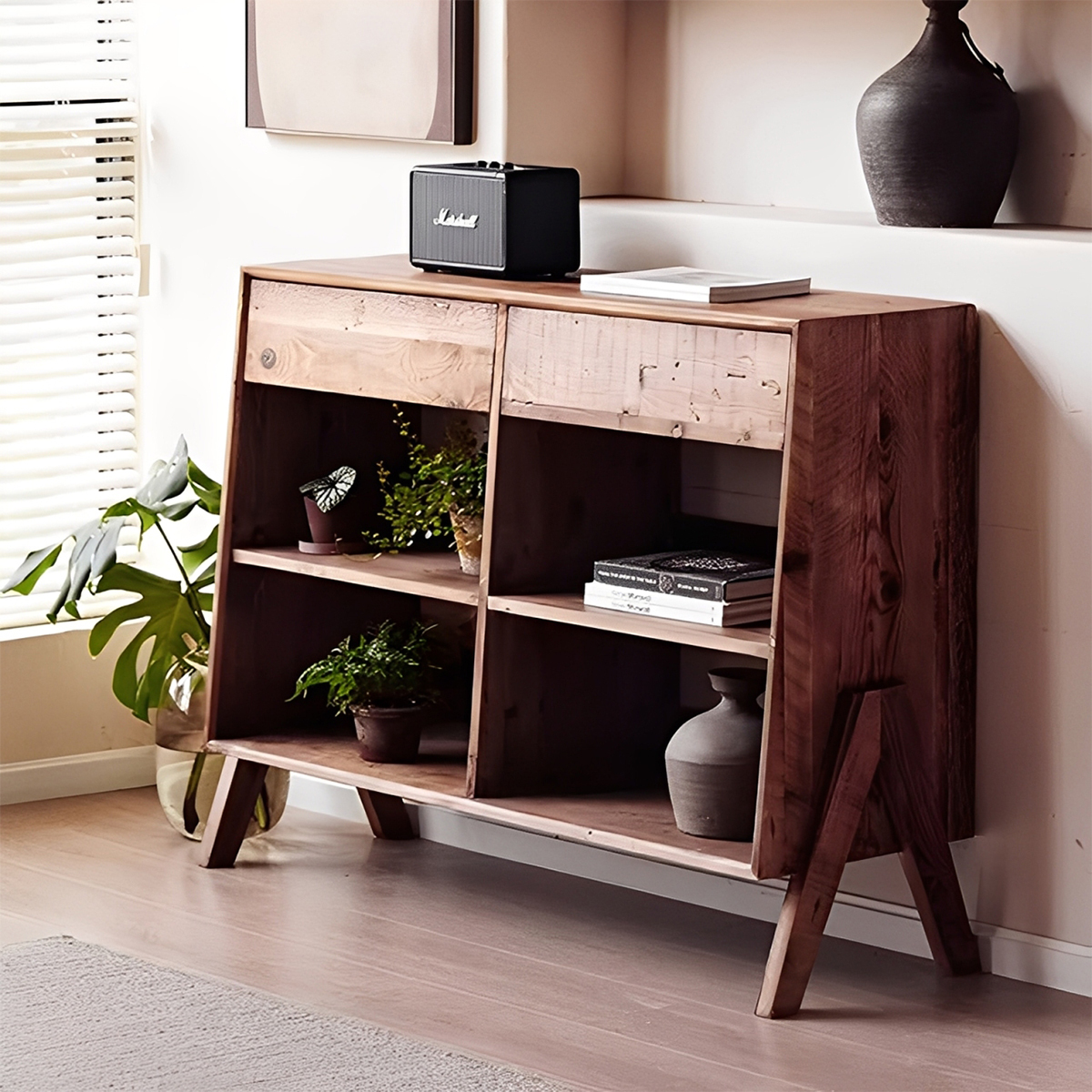 オールドパイン材オープンシェルフ