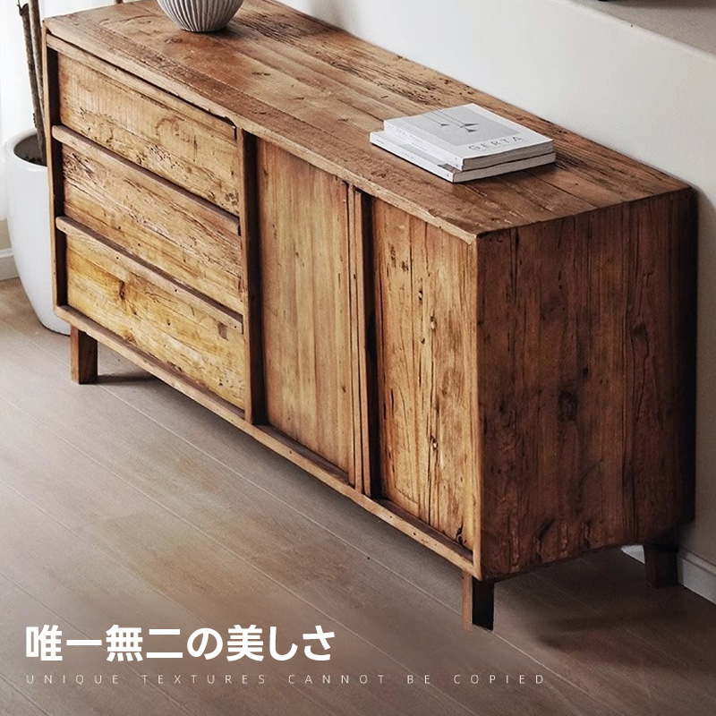 ニレ古材サイドボード | 手仕事の温もりが引き立つ上質な佇まい – CAGUUU