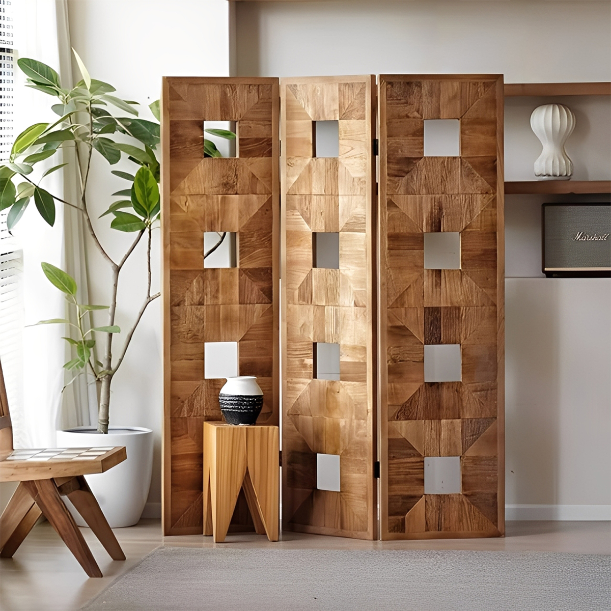 ニレ古材パーテーション