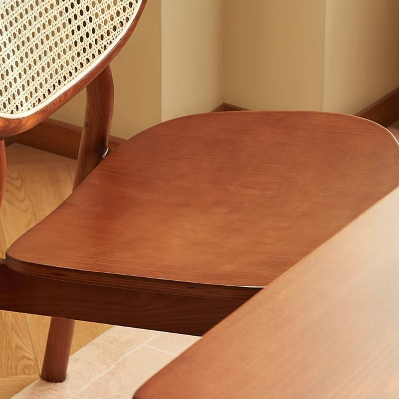 木製ラタン ダイニングチェア