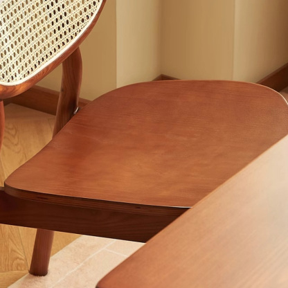 木製ラタン ダイニングチェア