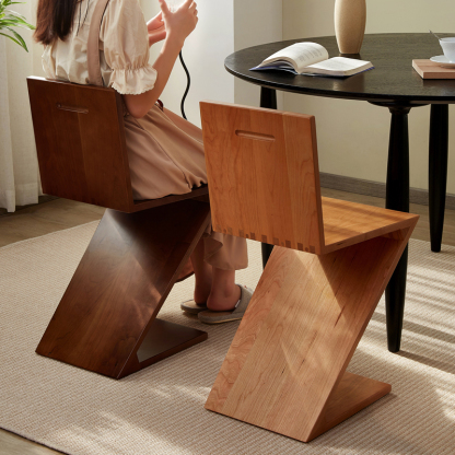 木製Z字デザインチェア – CAGUUU