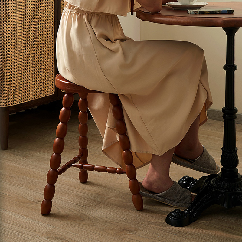 ブナ材ビーズウッドレッグスツール