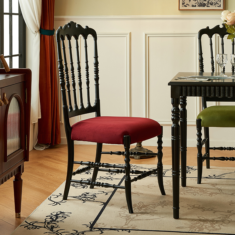 レトロ風ハイバックフレームチェア | ヴィンテージスタイルの美しさが