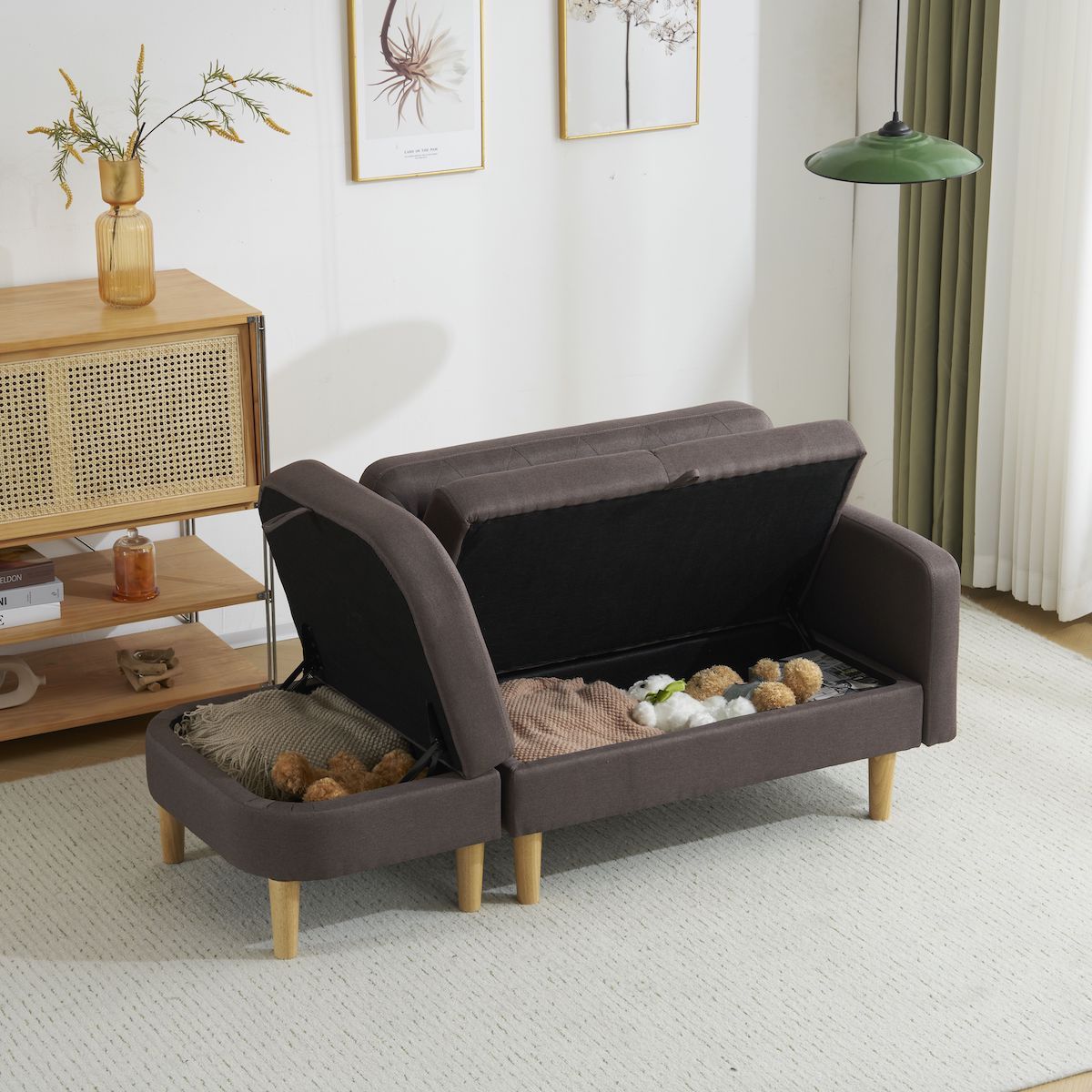 オットマン付き片肘コーナーソファ – CAGUUU