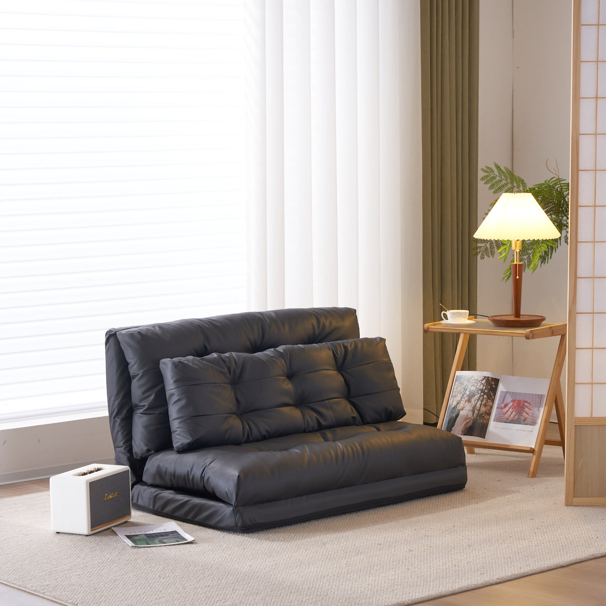 3wayリクライニング　座椅子ソファベッド 3WAY ソファ ベッド 約幅85×奥行105-165×高さ27-77cm 14段階