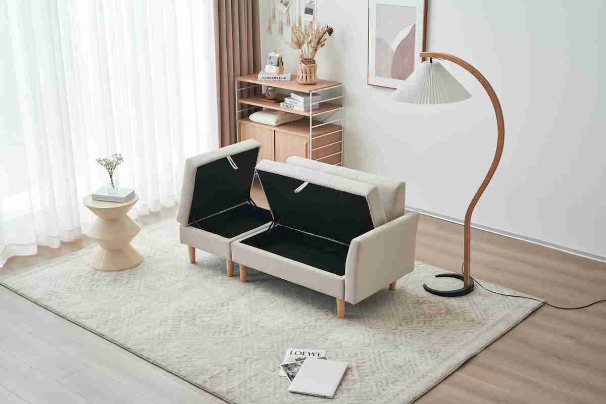 【価格相談可】2人掛けソファベッド たっぷり収納✨ MODERN DECO（モダンデコ） ソファー 2人掛け ソファーベット ペット