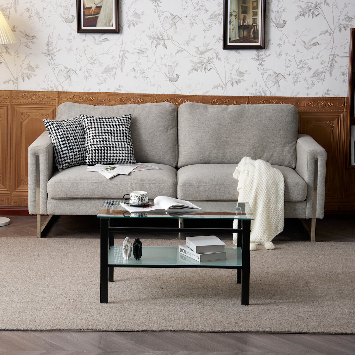 リフトアップガラスローテーブル | 高さ調整可能な多機能テーブル – CAGUUU