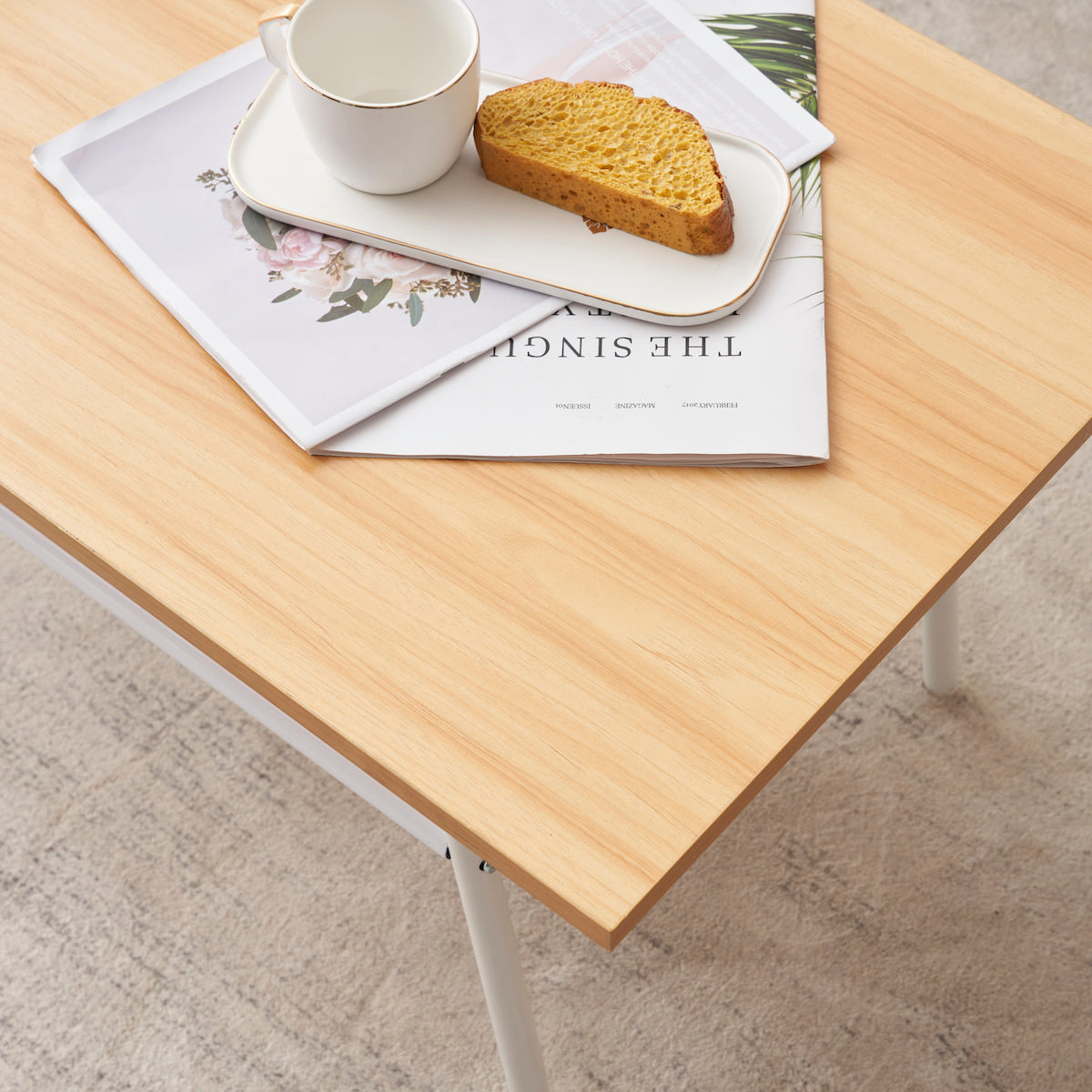 ナチュラル風ウッドローテーブル | 組み立て不要で届いた瞬間から使い