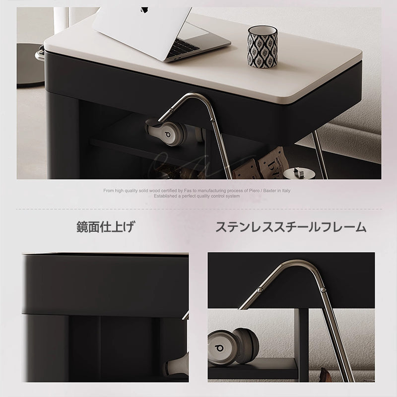 キャスター付き多機能コーヒーテーブル サイド テーブル