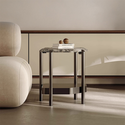 イタリアンモダン大理石サイドテーブル | 上質な空間を彩る