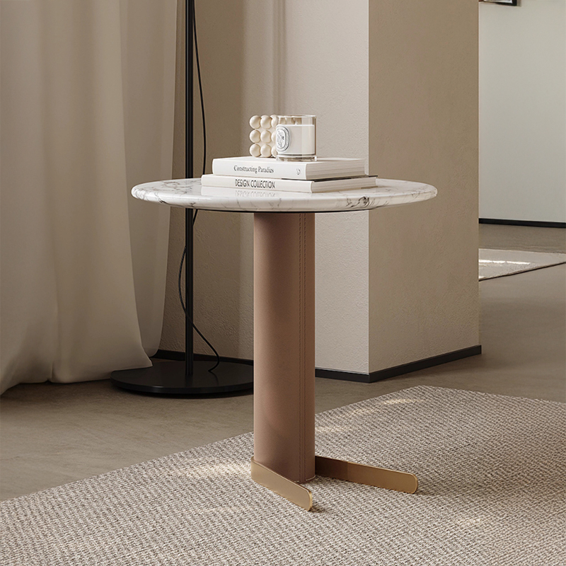 レザー調セラミックサイドテーブル