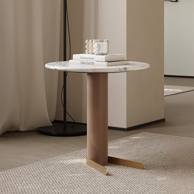 レザー調セラミックサイドテーブル