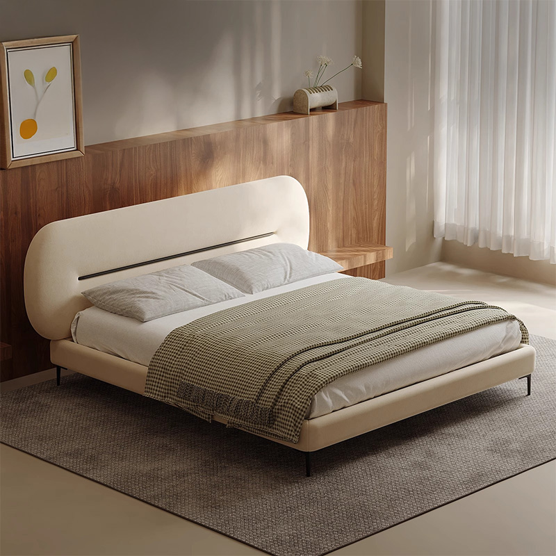 ベルベット調ファブリックベッド