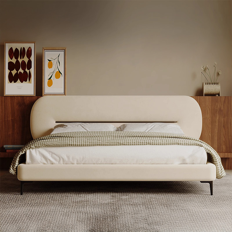 ベルベット調ファブリックベッド