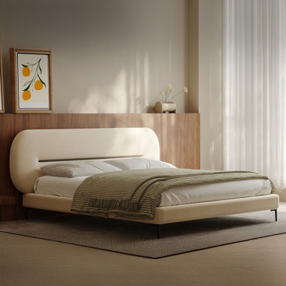 ベルベット調ファブリックベッド