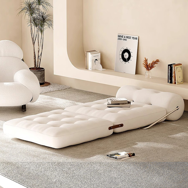 伸長式ベルベット調ソファベッド