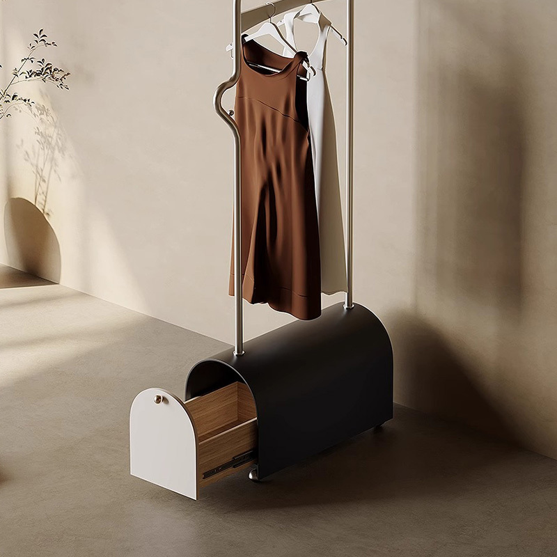 収納付きモダンハンガーラック