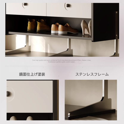 モノトーン玄関収納キャビネット