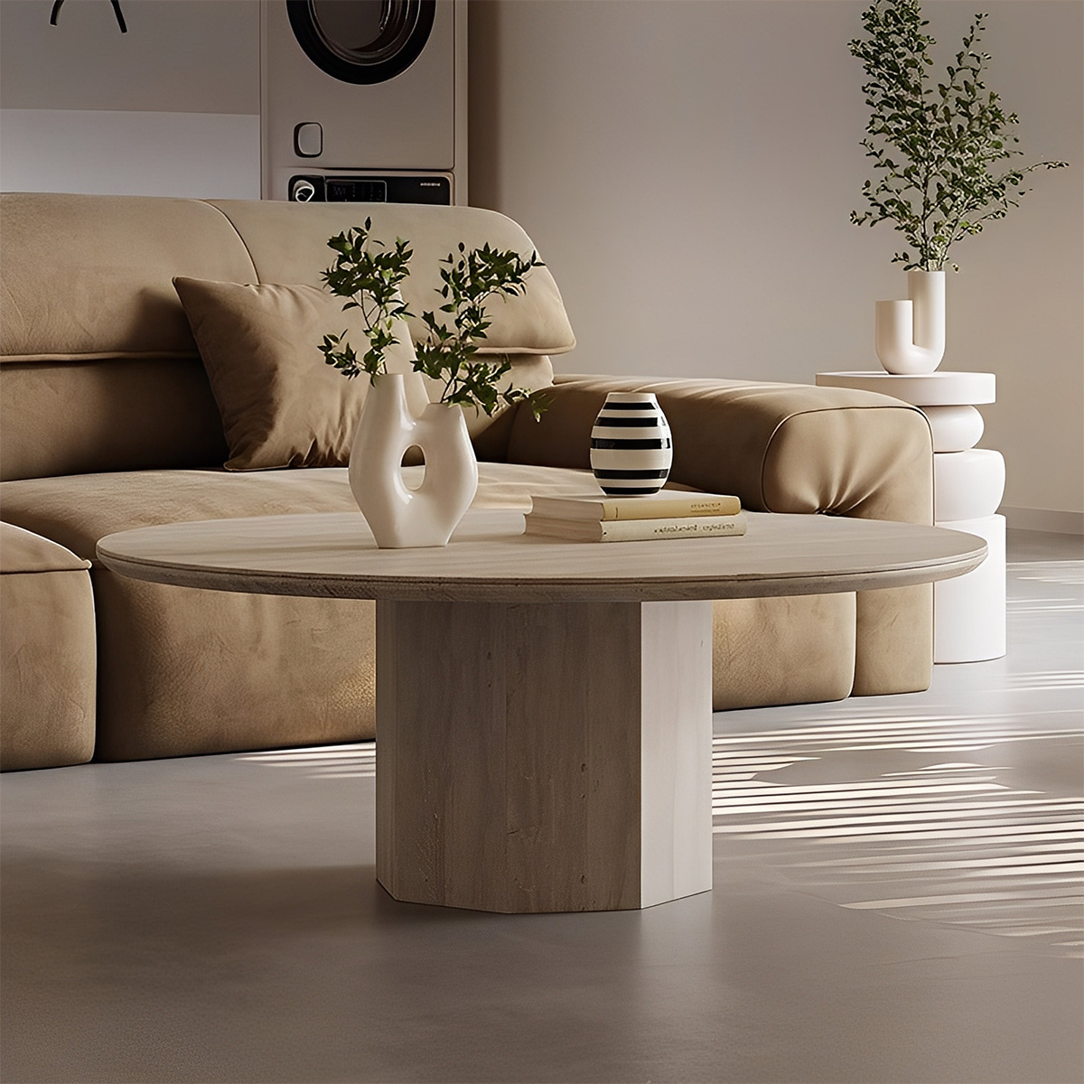 イタリアンモダントラバーチン調センターテーブル – CAGUUU