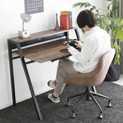 木柄スチール脚スタイリッシュデザインデスク