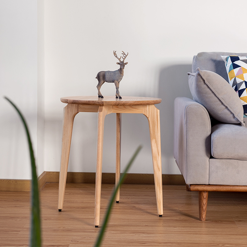 ホワイトアッシュ材 ラウンドサイドテーブル – CAGUUU