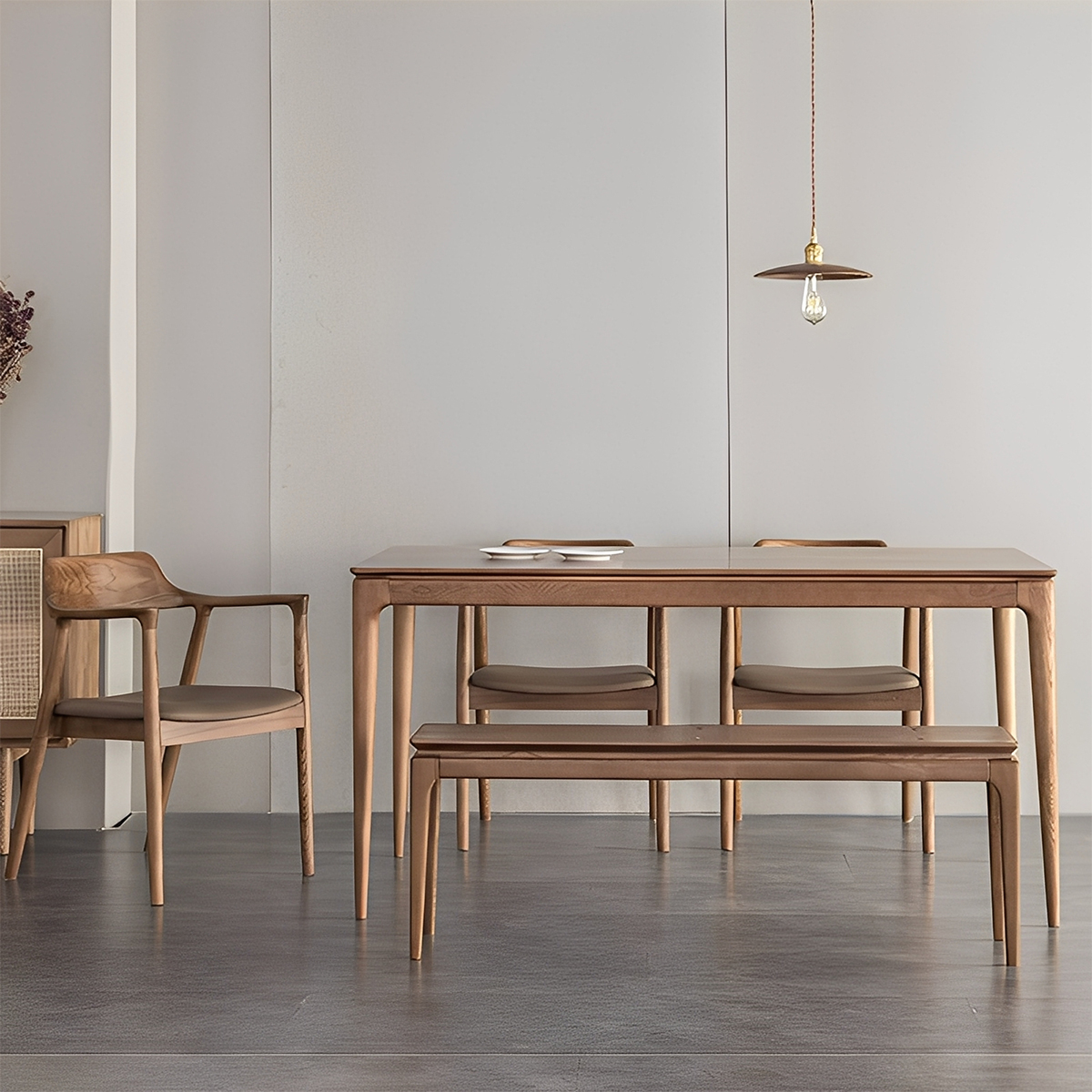 ホワイトアッシュ材 ロングベンチ