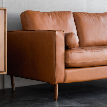 ヴィンテージデザイントップグレインレザーソファ – CAGUUU