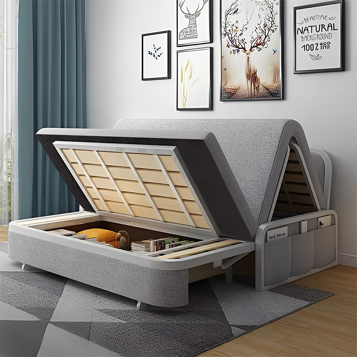 リクライニングストレージソファベッド