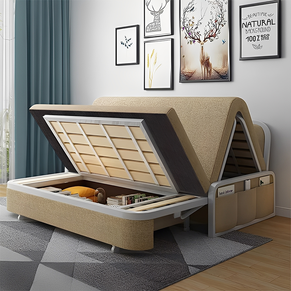 リクライニングストレージソファベッド