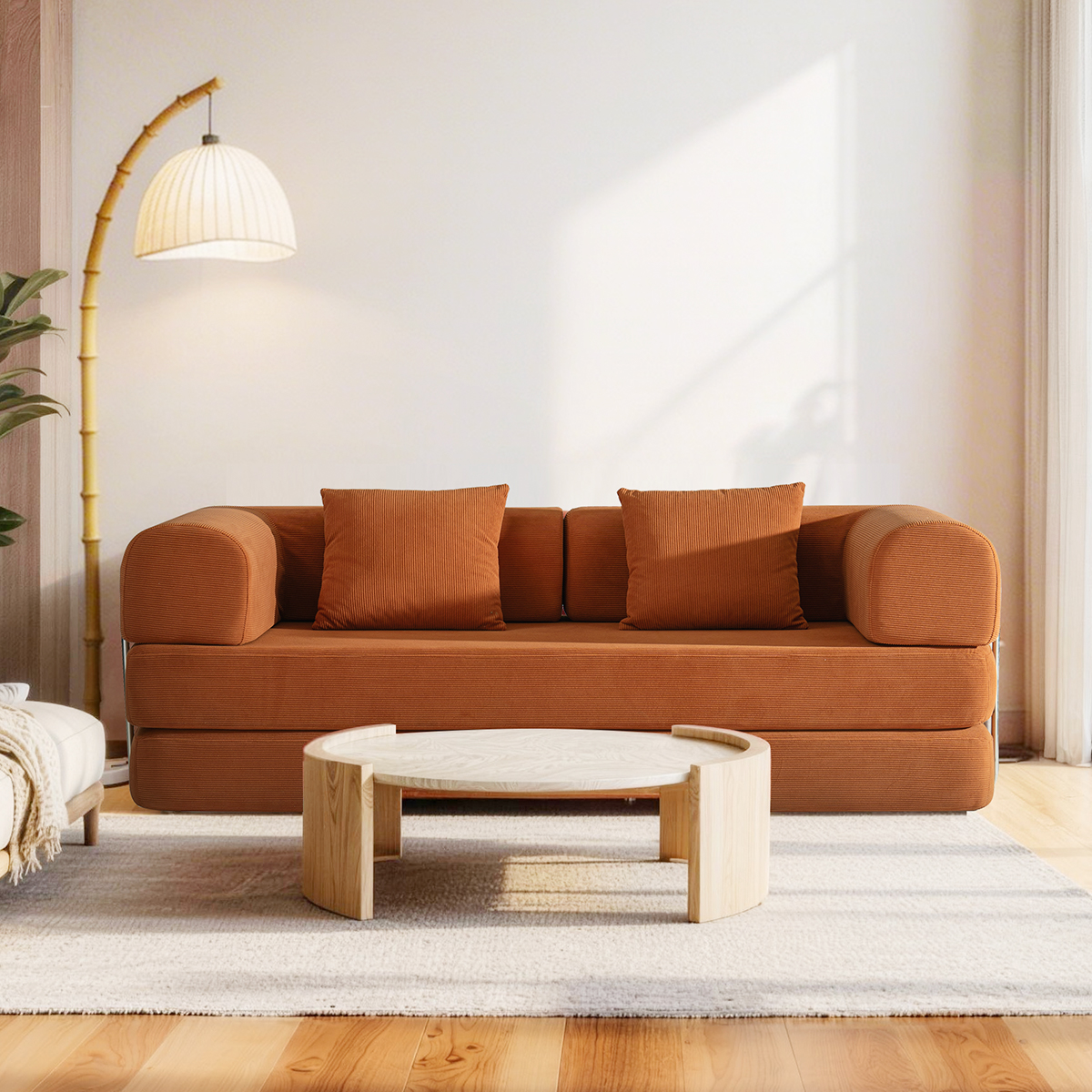 レトロモダンソファベッド｜20色以上から選べるコーデュロイ2WAY【カスタマイズ可】