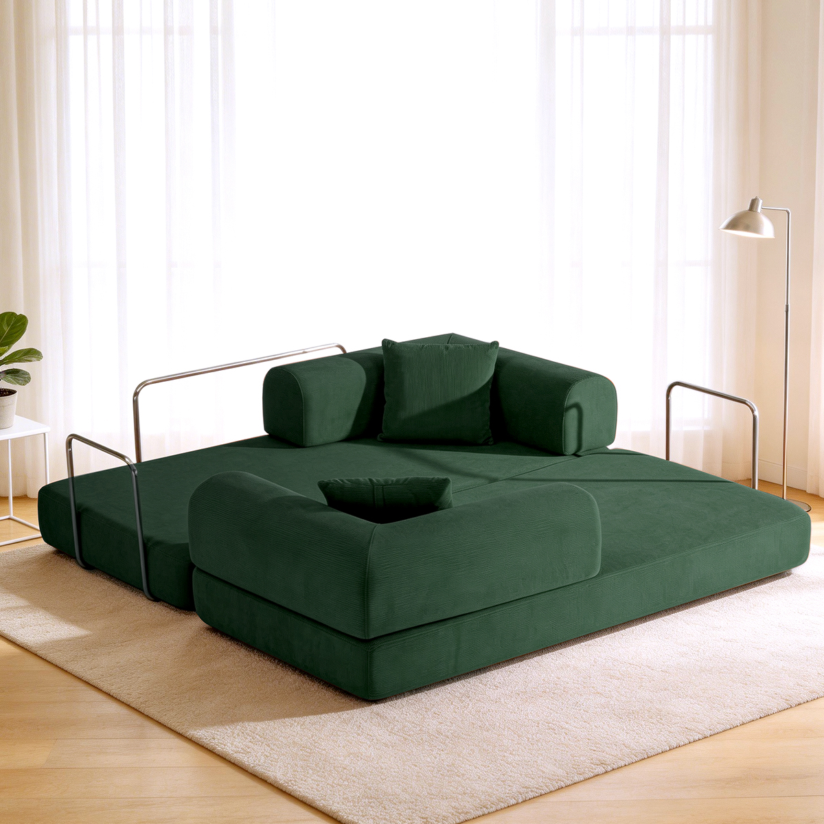 レトロモダンソファベッド｜20色以上から選べるコーデュロイ2WAY【カスタマイズ可】