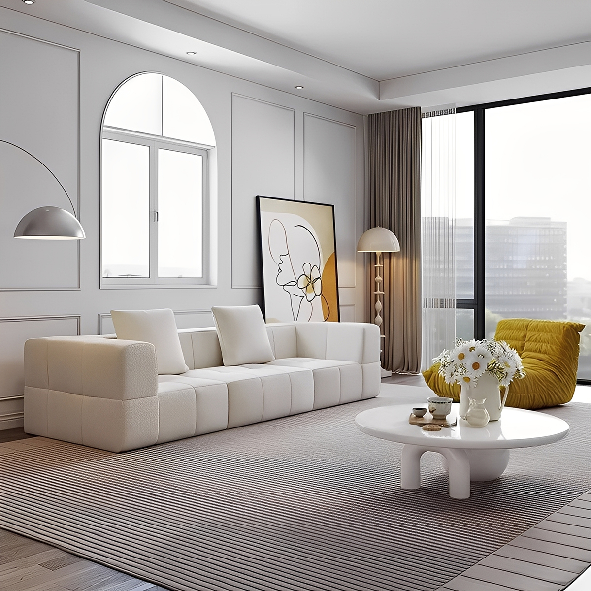 モジュール式リビングソファ【カスタマイズ可】