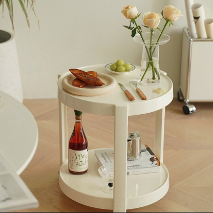 キャスター付2段サイドテーブル