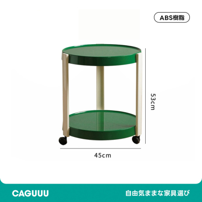 キャスター付2段サイドテーブル